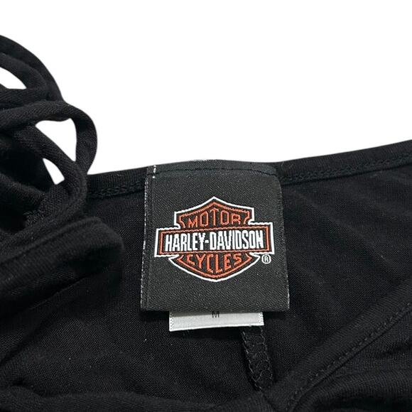 Harley Davidson Motorcycles Studded Spiderweb Cross Top - Picture 3 of 3